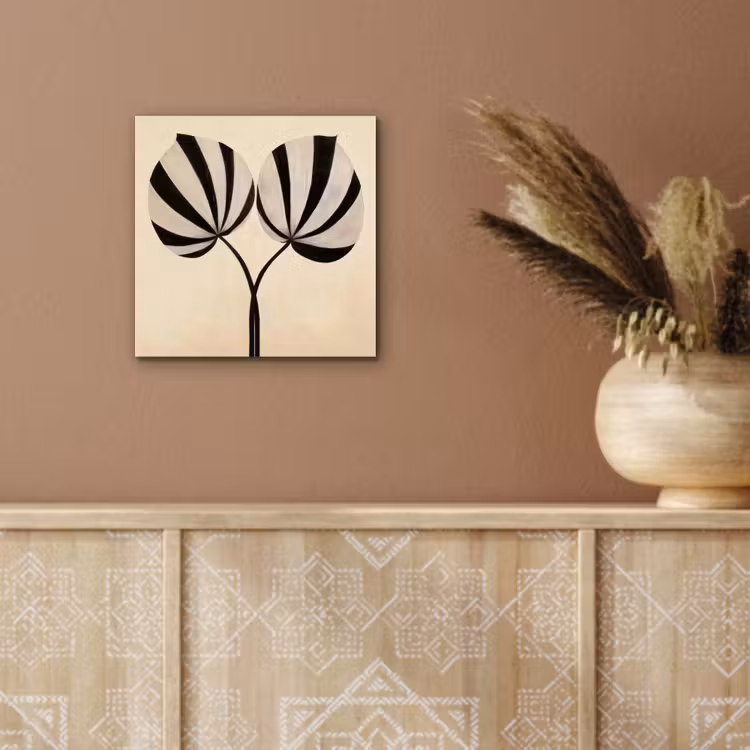 Bladeren - Gestreept - Stengel - Beige aluminium wit klein -sfeer4
