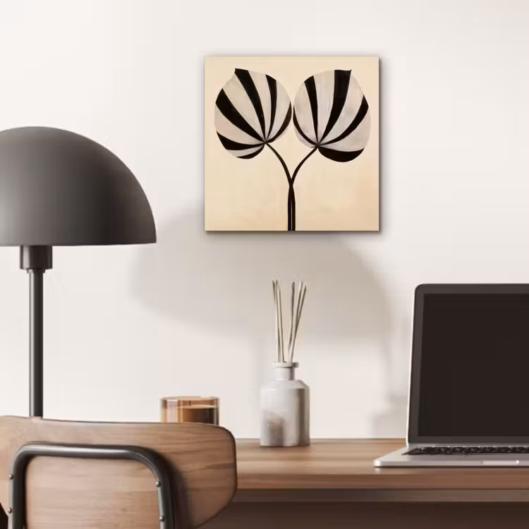 Bladeren - Gestreept - Stengel - Beige aluminium wit klein -sfeer5