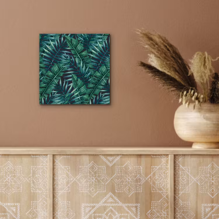 Bladeren - Inductie beschermer - Jungle - Tropical aluminium wit klein -sfeer4