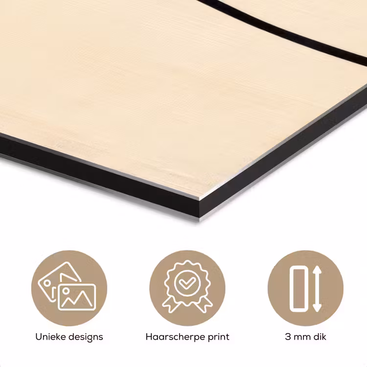 Bladeren - Minimalistisch - Zwart aluminium wit klein -closeup_NL