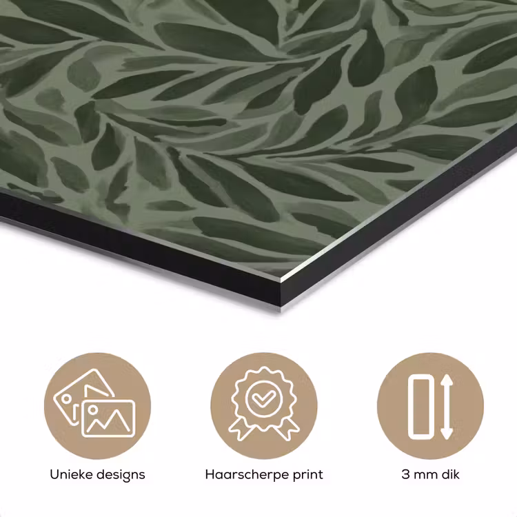 Bladeren - Organisch - Groen aluminium wit klein 46 -closeup_NL