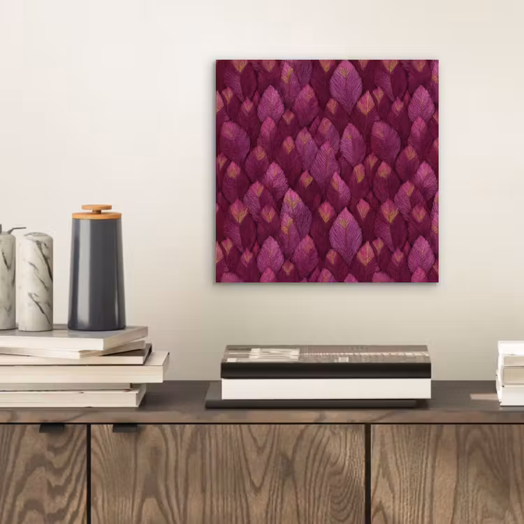 Bladeren - Patroon - Burgundy aluminium wit klein 46 -sfeer1
