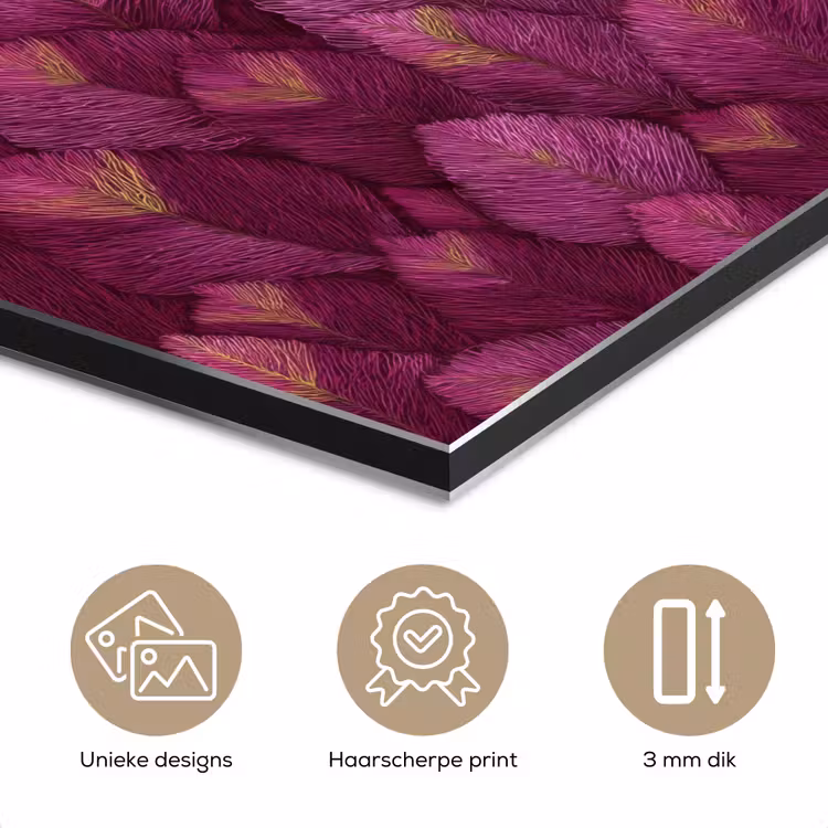 Bladeren - Patroon - Burgundy aluminium wit klein 46 -closeup_NL