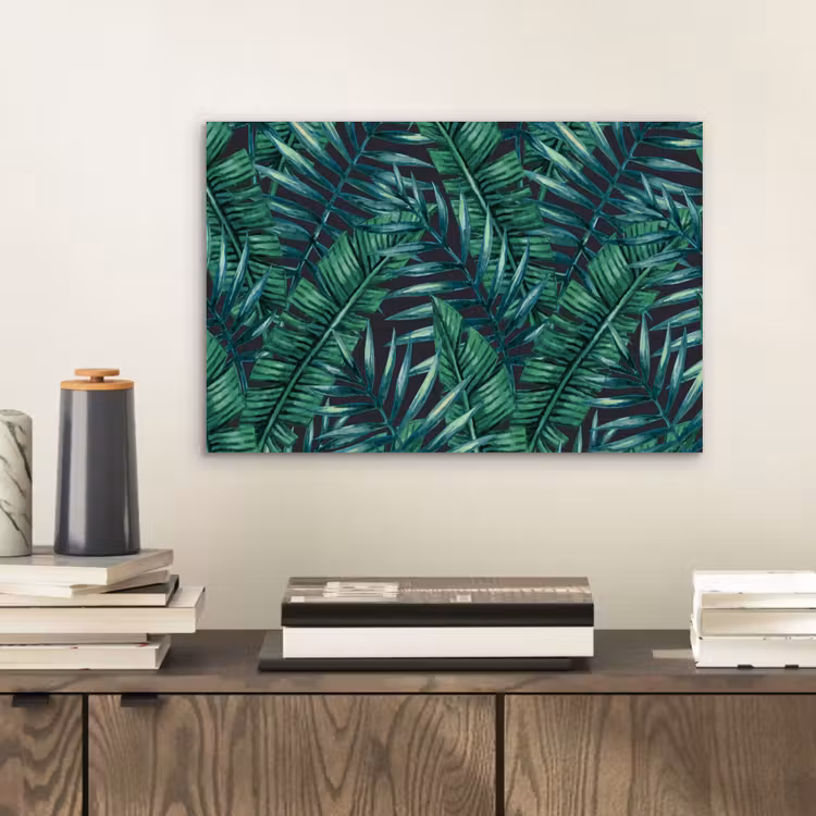 Bladeren - Tropical - Jungle aluminium wit klein -sfeer1