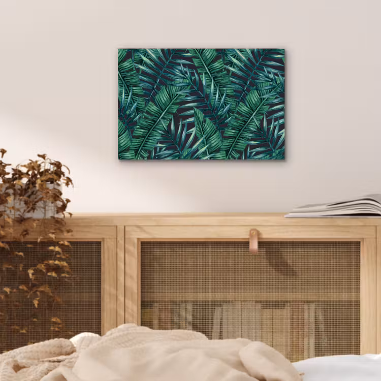 Bladeren - Tropical - Jungle aluminium wit klein -sfeer3
