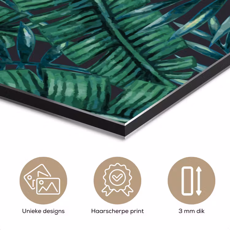 Bladeren - Tropical - Jungle aluminium wit klein -closeup_NL