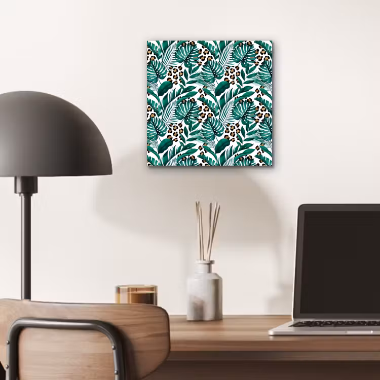 Bladeren - Tropisch - Jungle aluminium wit klein -sfeer5