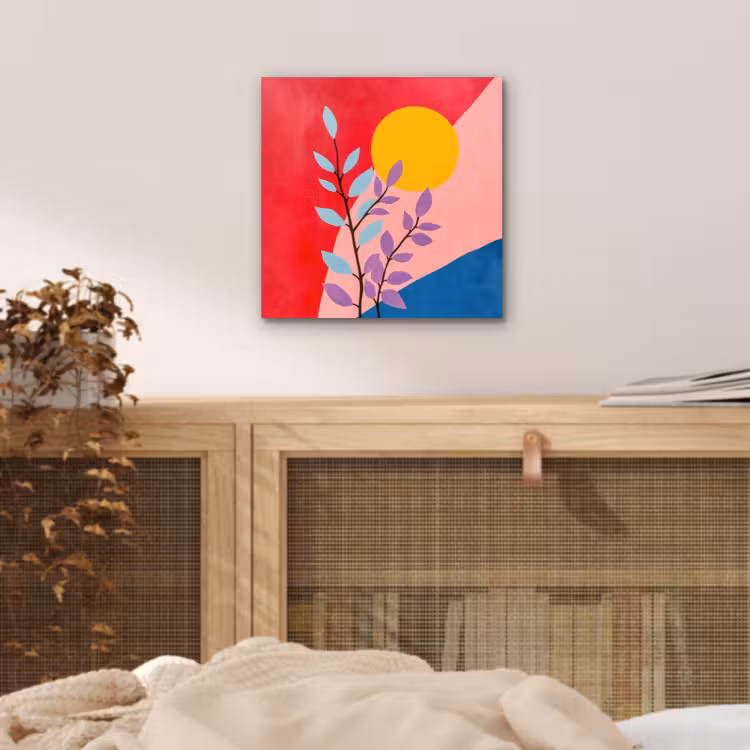 Bladeren - Zon - Abstracte vormen aluminium wit klein -sfeer3