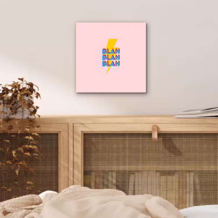 Blah - Bliksem - Roze aluminium wit klein -sfeer3