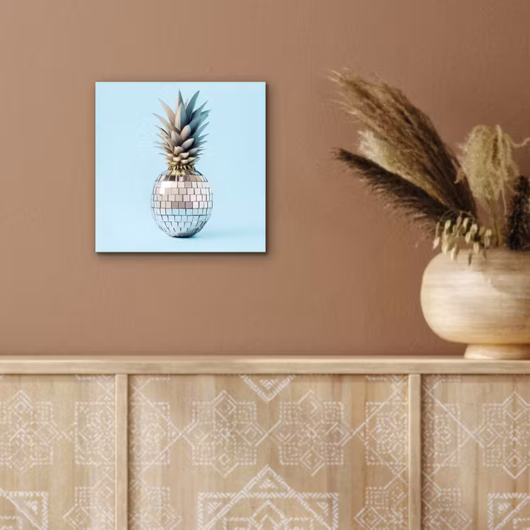 Blauw - Ananas - Disco - Discobal aluminium wit klein -sfeer4