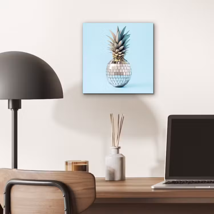Blauw - Ananas - Disco - Discobal aluminium wit klein -sfeer5
