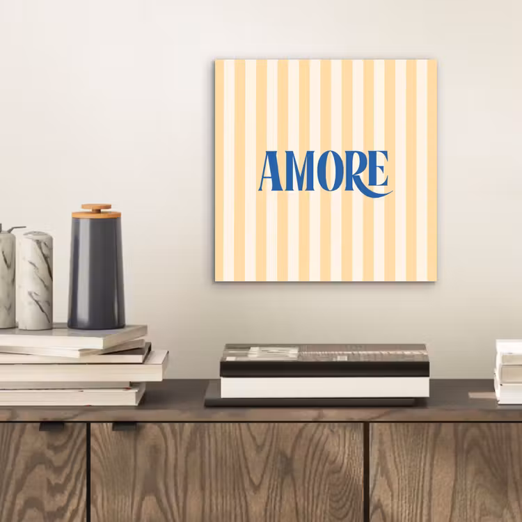 Blauw - Geel - Strepen - Amore aluminium wit klein -sfeer1