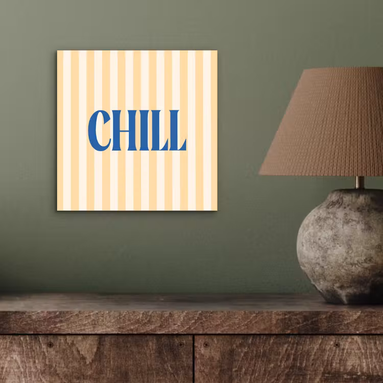 Blauw - Geel - Strepen - Chill aluminium wit klein -sfeer2