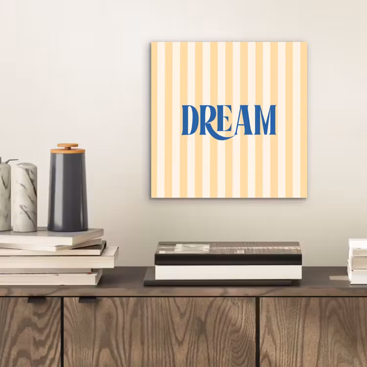 Blauw - Geel - Strepen - Dream aluminium wit klein -sfeer1