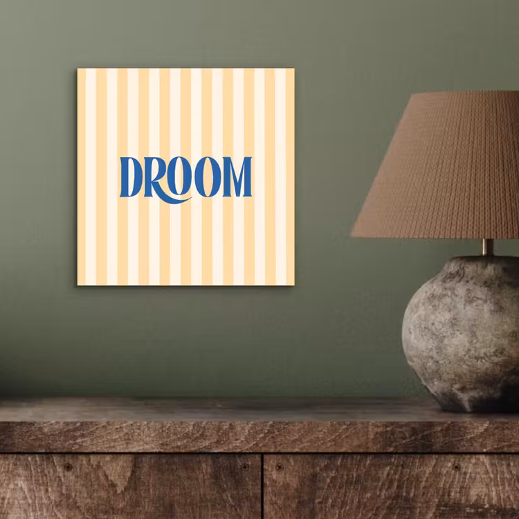 Blauw - Geel - Strepen - Droom aluminium wit klein -sfeer2