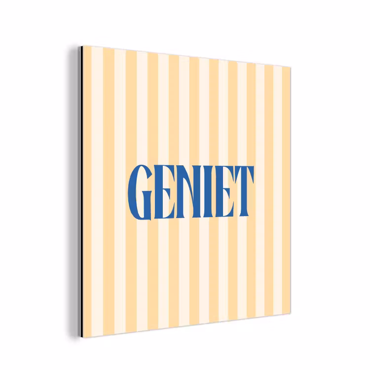 Blauw - Geel - Strepen - Geniet aluminium wit klein -3d