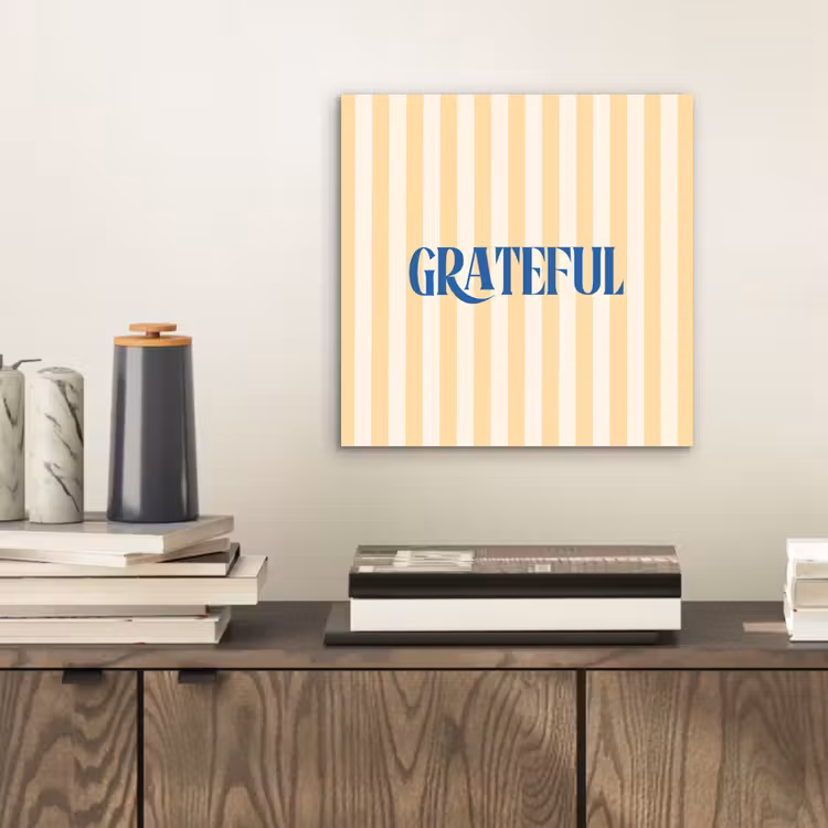 Blauw - Geel - Strepen - Grateful aluminium wit klein -sfeer1