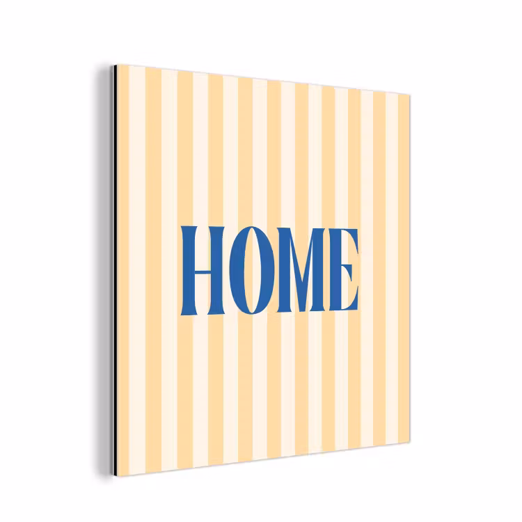 Blauw - Geel - Strepen - Home aluminium wit klein -3d