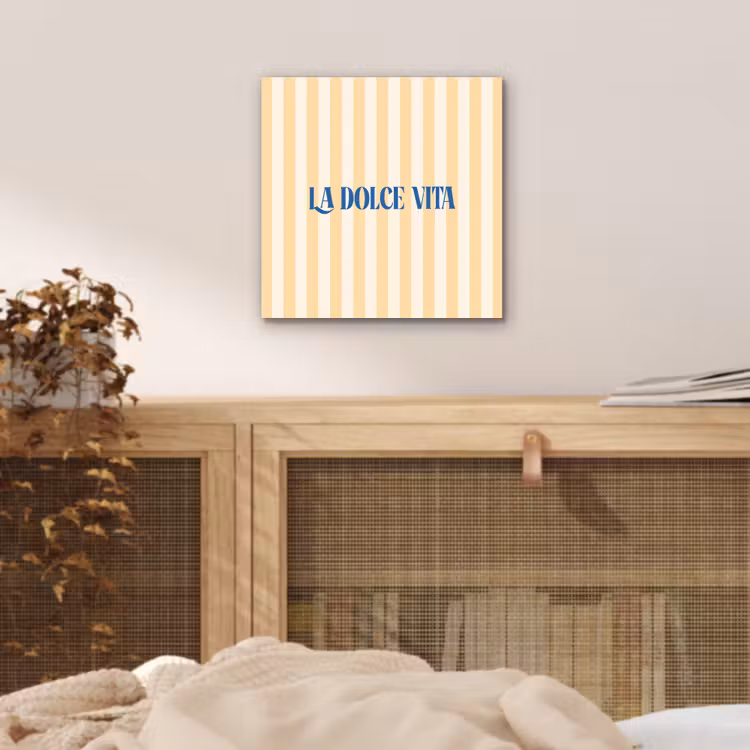 Blauw - Geel - Strepen - La Dolce Vita aluminium wit klein -sfeer3