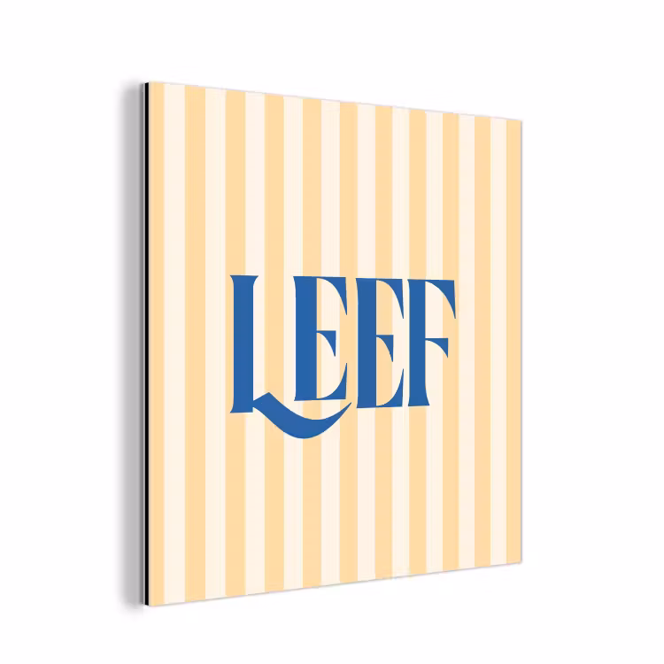 Blauw - Geel - Strepen - Leef aluminium wit klein -3d