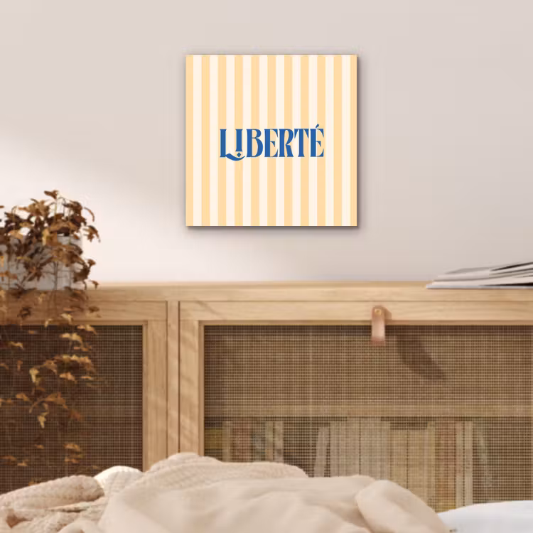 Blauw - Geel - Strepen - Liberté aluminium wit klein -sfeer3