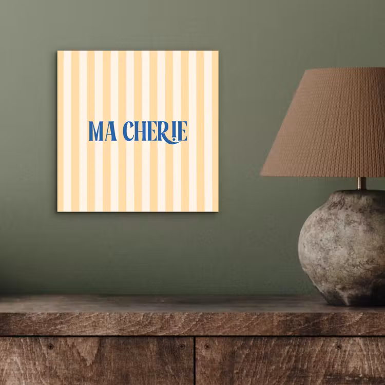 Blauw - Geel - Strepen - Ma Cherie aluminium wit klein -sfeer2