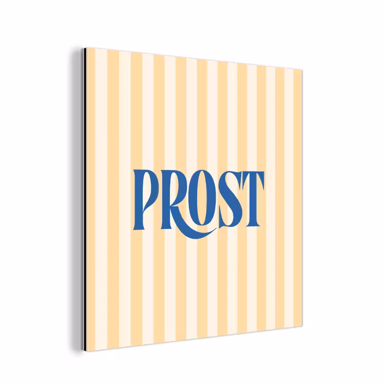 Blauw - Geel - Strepen - Prost aluminium wit klein -3d