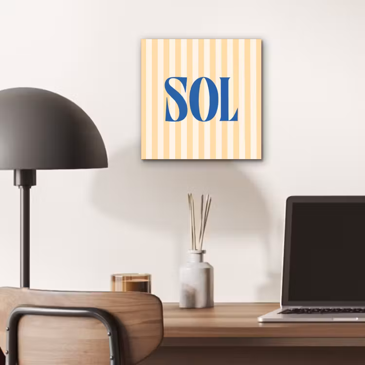 Blauw - Geel - Strepen - Sol aluminium wit klein -sfeer5