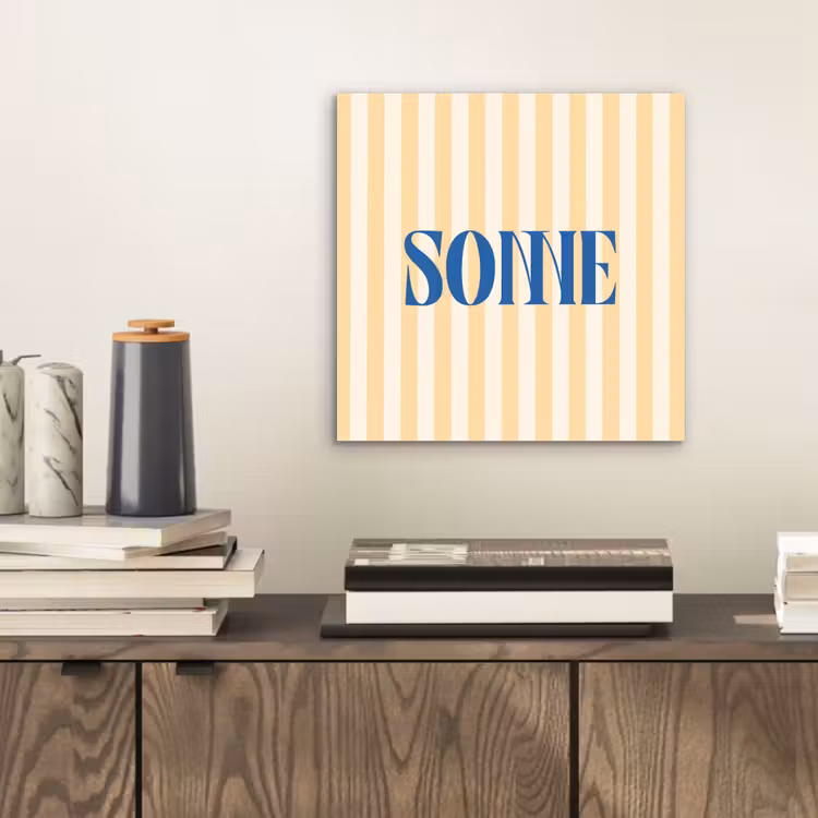 Blauw - Geel - Strepen - Sonne aluminium wit klein -sfeer1