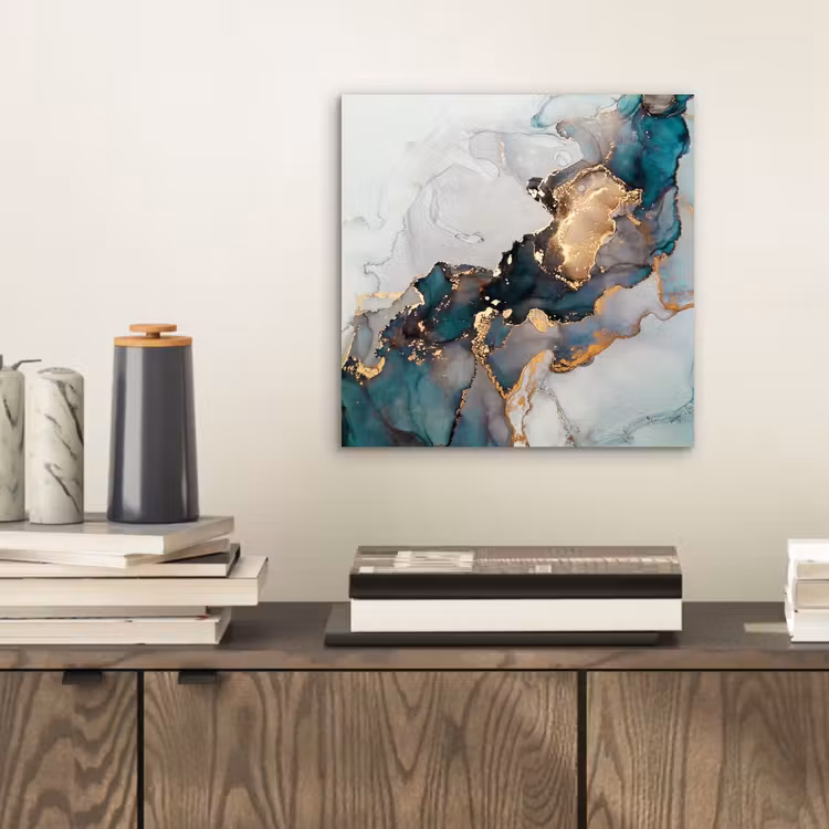 Blauw - Marmer - Goud aluminium wit klein -sfeer1