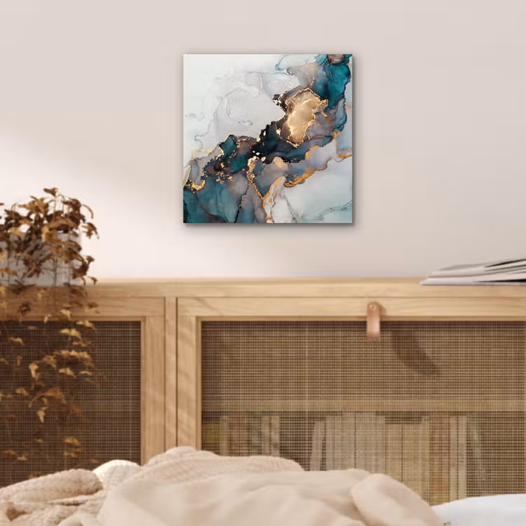 Blauw - Marmer - Goud aluminium wit klein -sfeer3