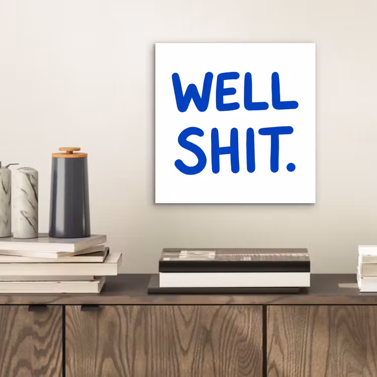 Blauw - Quote - Wit aluminium wit klein -sfeer1