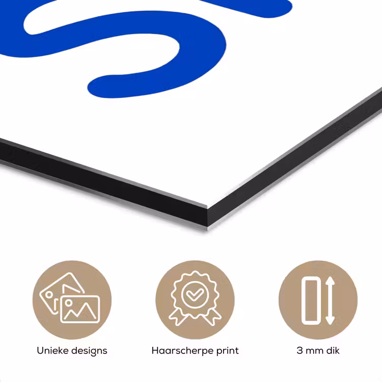 Blauw - Quote - Wit aluminium wit klein -closeup_NL
