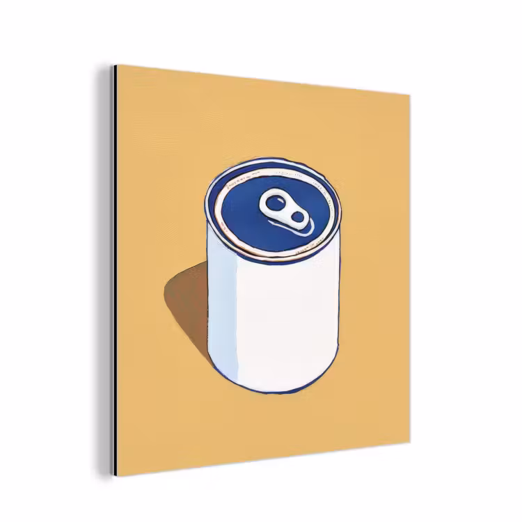 Blikje - Minimalistisch - Blauw - Illustratie aluminium wit klein -3d