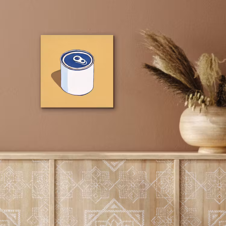 Blikje - Minimalistisch - Blauw - Illustratie aluminium wit klein -sfeer4