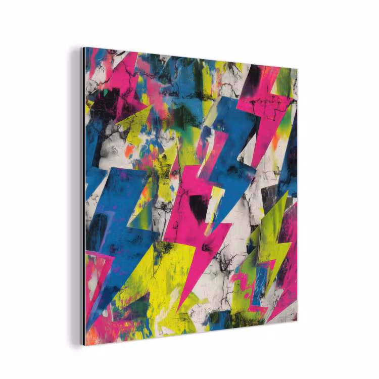 Bliksemschichten - Patroon - Marmer - Kleuren aluminium wit klein -3d