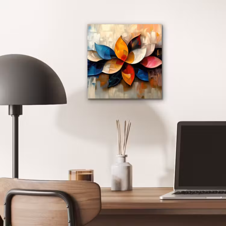 Bloem - Abstract - Kleurrijk - Bladeren aluminium wit klein -sfeer5