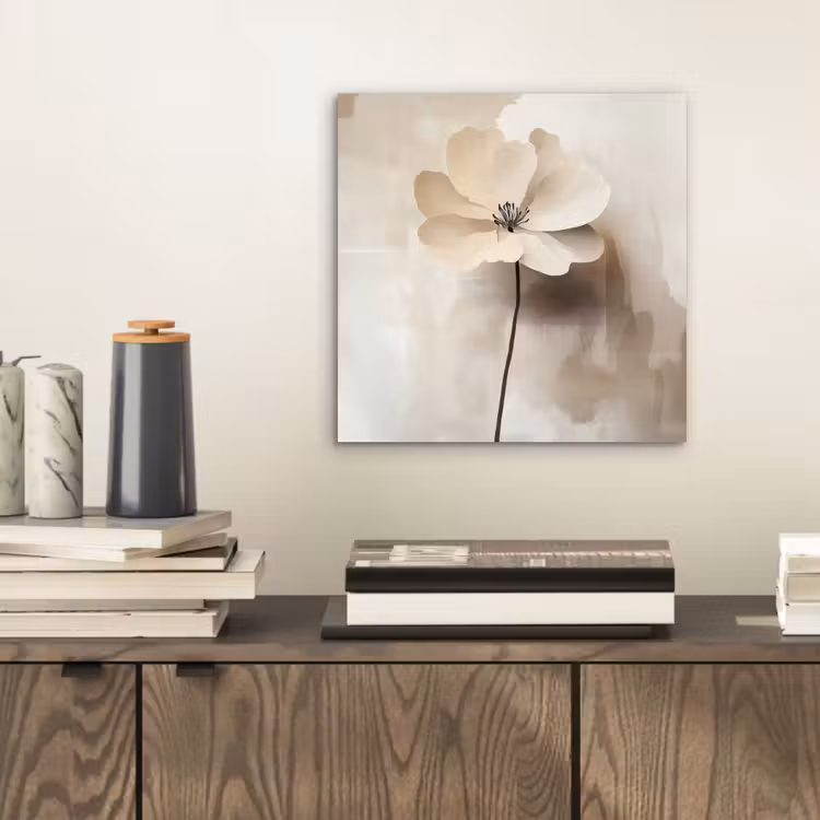 Bloem - Beige - Verf - Schaduw aluminium wit klein -sfeer1