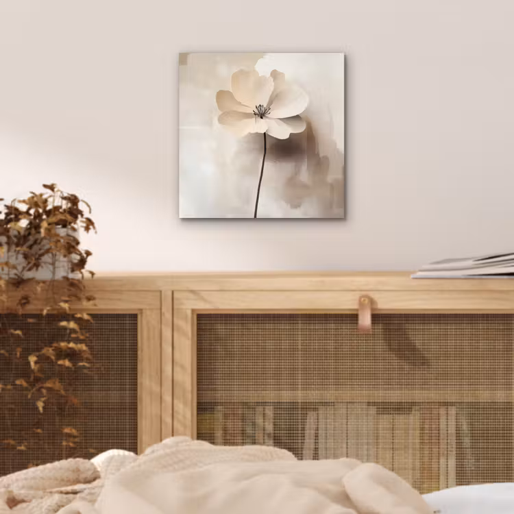 Bloem - Beige - Verf - Schaduw aluminium wit klein -sfeer3