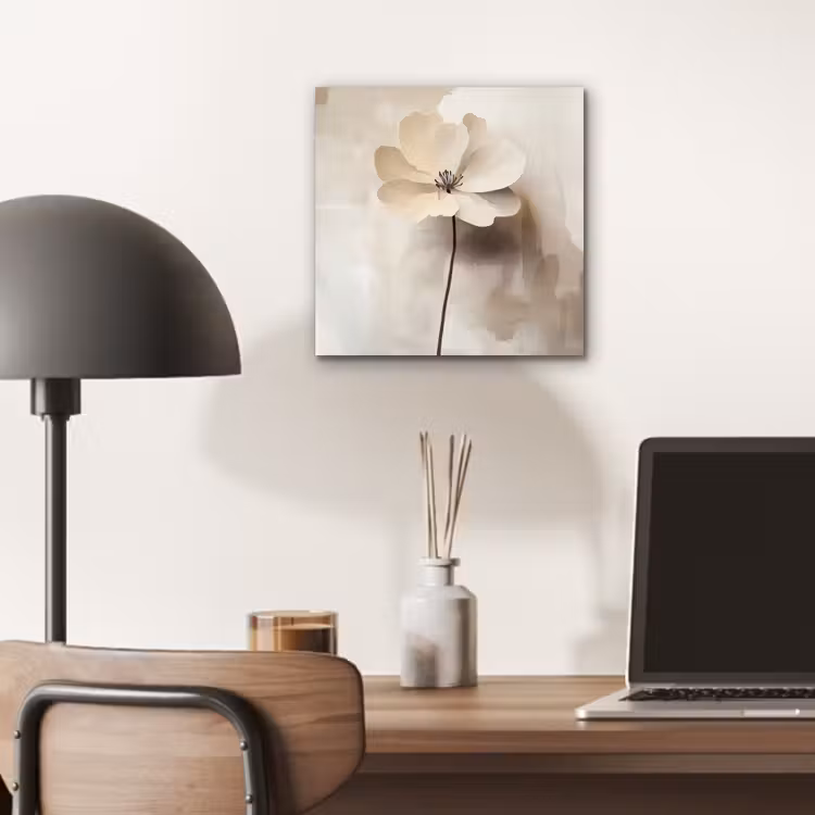 Bloem - Beige - Verf - Schaduw aluminium wit klein -sfeer5