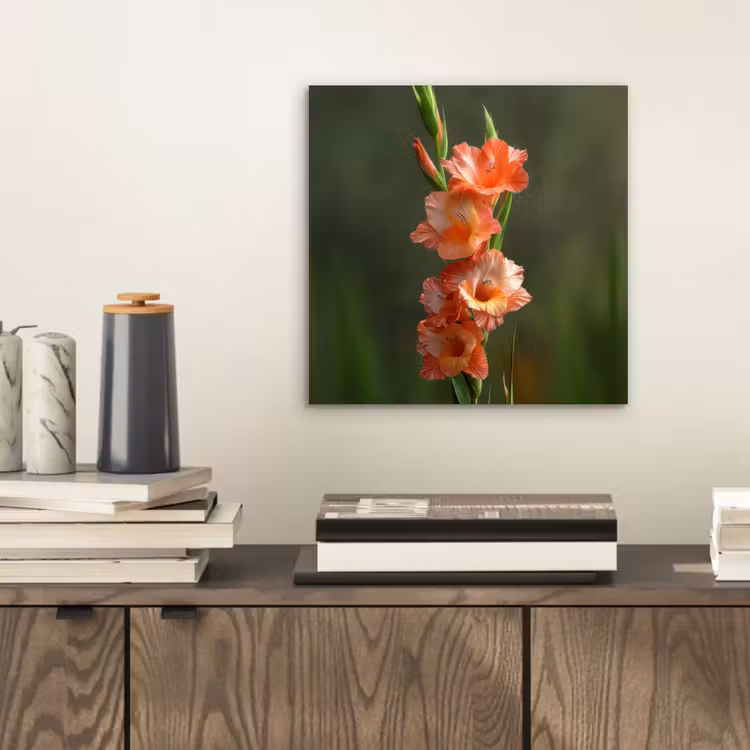Bloem - Gladiolen - Zalmroze aluminium wit klein -sfeer1