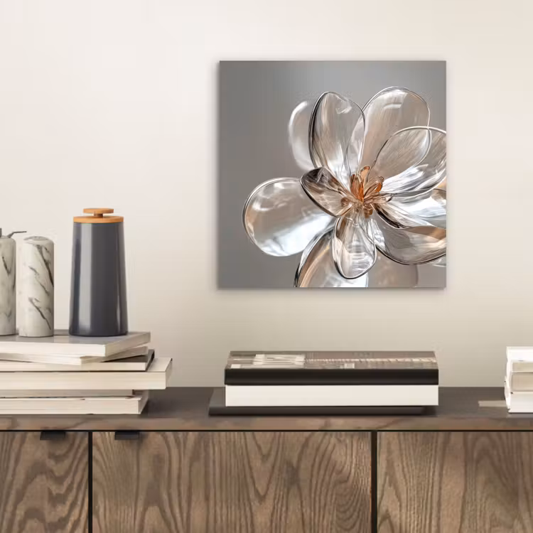 Bloem - Glazen - Doorzichtig aluminium wit klein -sfeer1