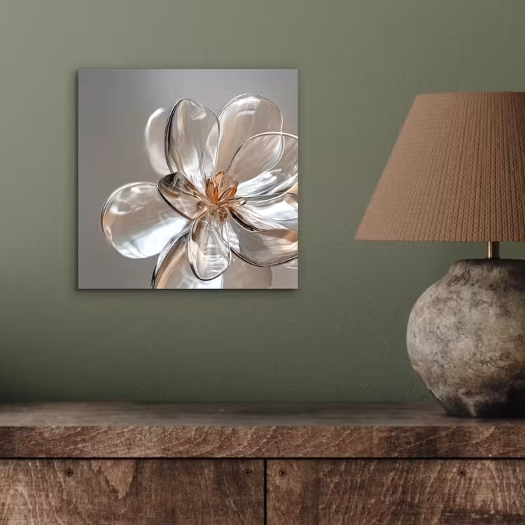 Bloem - Glazen - Doorzichtig aluminium wit klein -sfeer2