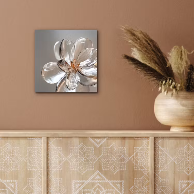 Bloem - Glazen - Doorzichtig aluminium wit klein -sfeer4