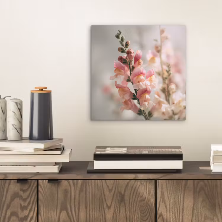 Bloem - Leeuwenbek - Roze - Stengel aluminium wit klein -sfeer1