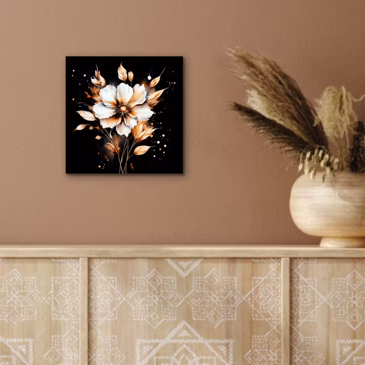 Bloem - Verf - Goud - Graffiti - Modern aluminium wit klein -sfeer4