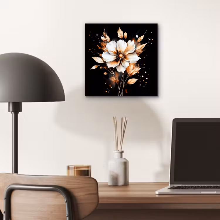 Bloem - Verf - Goud - Graffiti - Modern aluminium wit klein -sfeer5
