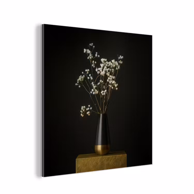 Bloembollen - Wit - Vaas - Minimalistisch aluminium wit klein -3d
