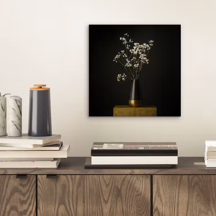 Bloembollen - Wit - Vaas - Minimalistisch aluminium wit klein -sfeer1