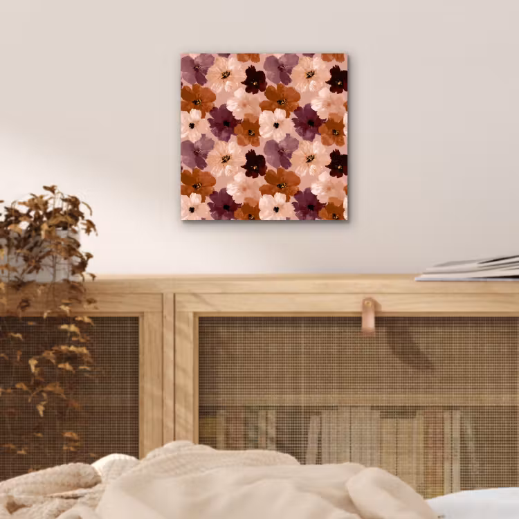Bloemen - Abstract - Aardetinten aluminium wit klein 46 -sfeer3